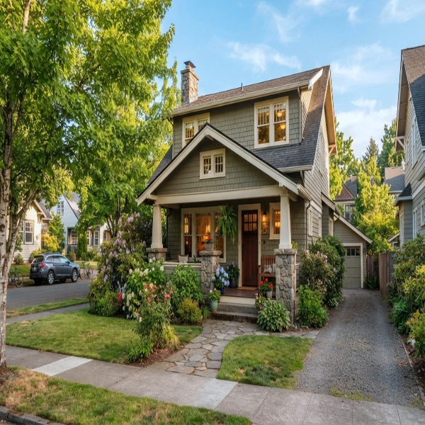 Craftsman-style home with a deep front porch